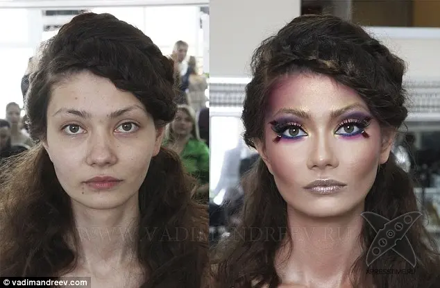Женщины с макияжем и без от Вадима Андреева
