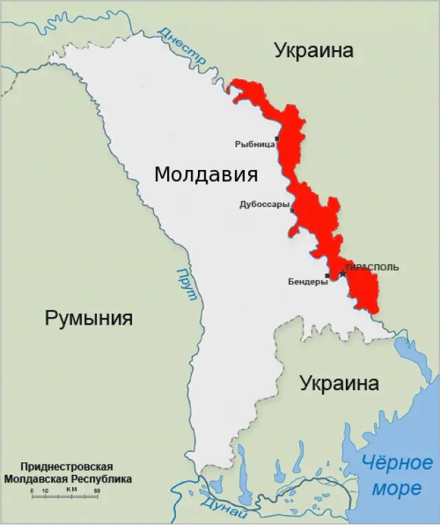 Карта Приднестровья