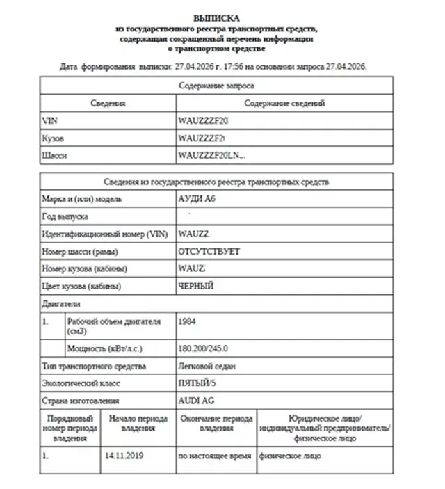 Вот такую информацию гос услуги выдают за 200р при наличии вин номера авто не принадлежащего Вам. не ДТП, не наличия штрафов, не ограничения рег действий
